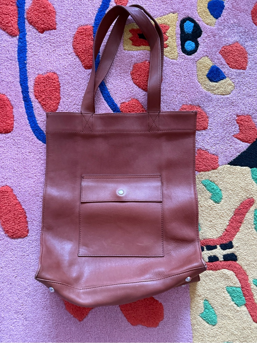 A.P.C.  Leather Tote Bag saddle brown Hardly